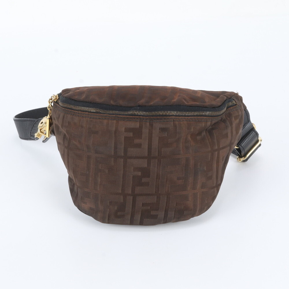 Fendi Zucca Leather Body Bag, Waist Pouch, Shoulder Brown, Men's & Women's - Picture 2 of 9